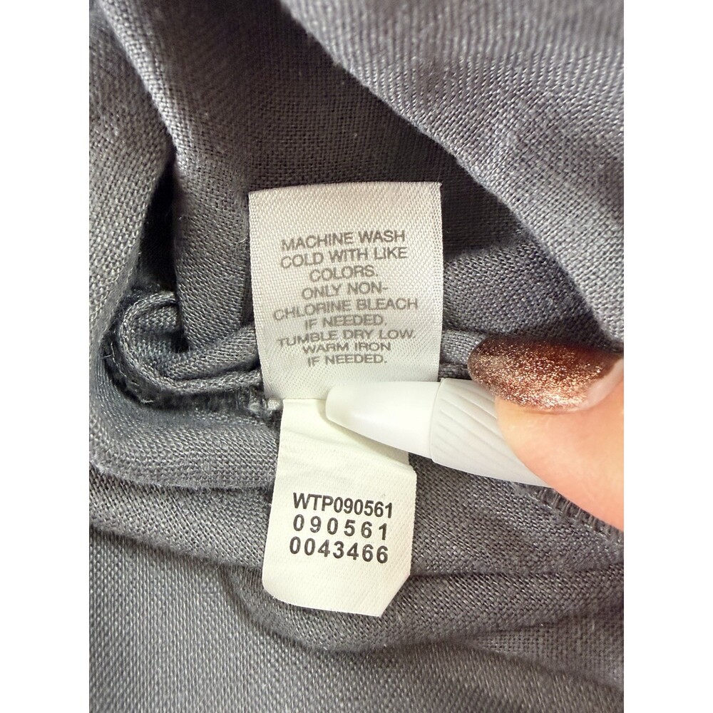 Pure Jill J.Jill M Charcoal 100% Linen Peplum Tunic Top 3/4 Sleeve - Picture 6 of 6